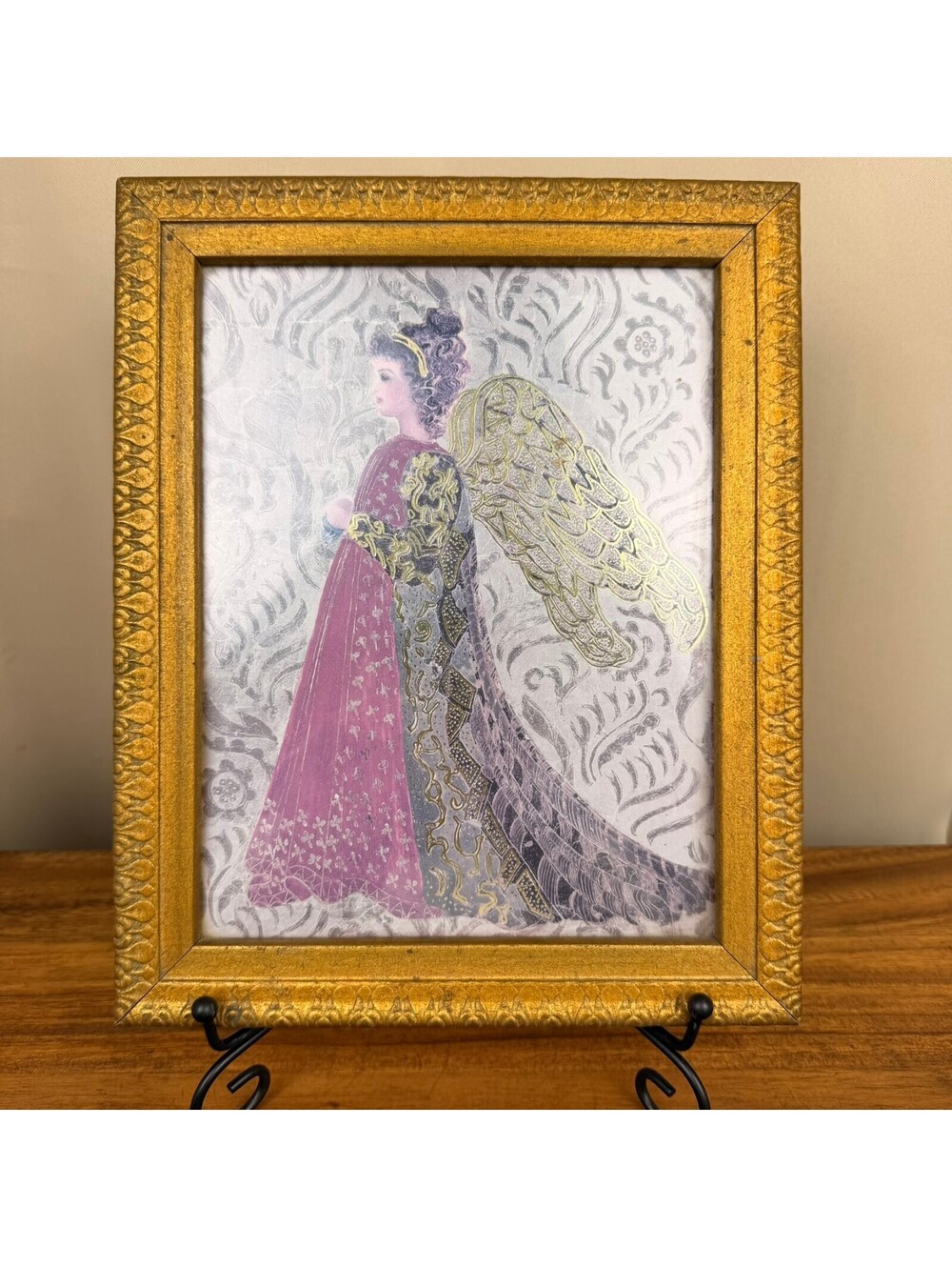 Framed Vintage "Guardian of Motherhood" by Kay Jackson Artwork Gold Detailing